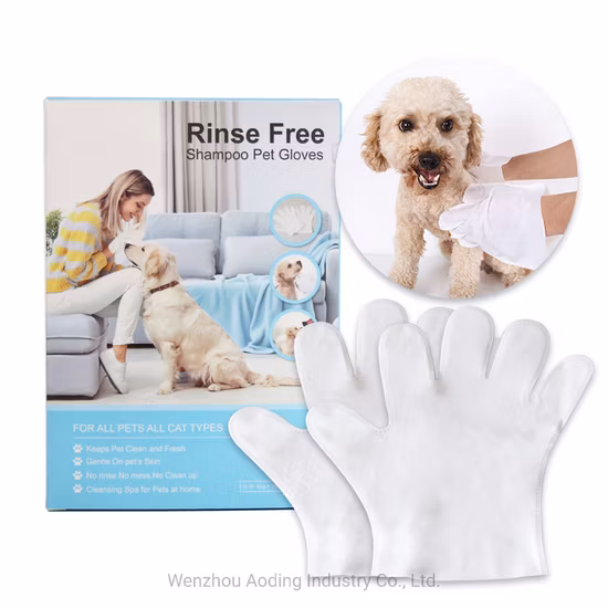 Factory Pets Shampoo Dogs and Cats Disposable Spunlace Fabric Bath Gloves Wipes for Dogs and Cats