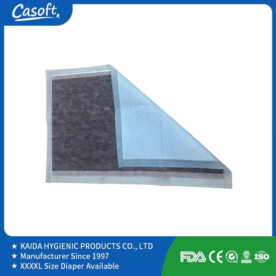Tappetino per addestramento per animali domestici con etichetta privata con logo personalizzato del produttore OEM in Cina Dimensioni personalizzate 90X90 cm Cuscinetti per cuccioli con carbone